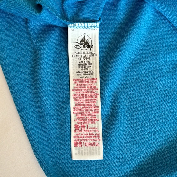 Disney blue cropped Disneyland Hoodie Sleeping Beauty Castle silhouette 3X - Picture 6 of 6